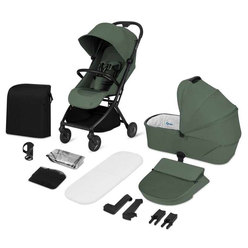 Carucior 2 in 1, Lionelo, Sia Flex, 7.6 kg, Include landou pliabil pe cadru, Ultracompact, Pliere rapida cu o mana, Copertina UPF50+, Cu accesorii incluse, 0-48 luni, Sustine 22 kg, Verde