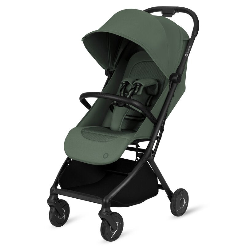 Carucior 2 in 1, Lionelo, Sia Flex, 7.6 kg, Include landou pliabil pe cadru, Ultracompact, Pliere rapida cu o mana, Copertina UPF50+, Cu accesorii incluse, 0-48 luni, Sustine 22 kg, Verde