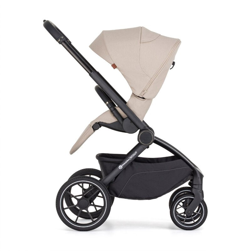 Carucior 2 in 1, Petite&Mars, Scout, Cu landou pliabil, Reversibil, Spatar si suport de picioare reglabile in 3 pozitii, Maner ajustabil, Cu accesorii, Pana la 22 kg, 0 luni+, Bej