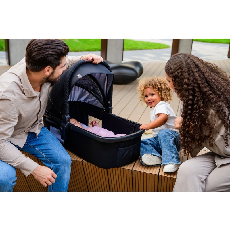 Carucior 3 in 1, Lionelo, Amber, Landou intarit, Scoica auto testata ADAC, Reversibil, Cu accesorii, Geanta parinti, Pana la 22 kg, Bej