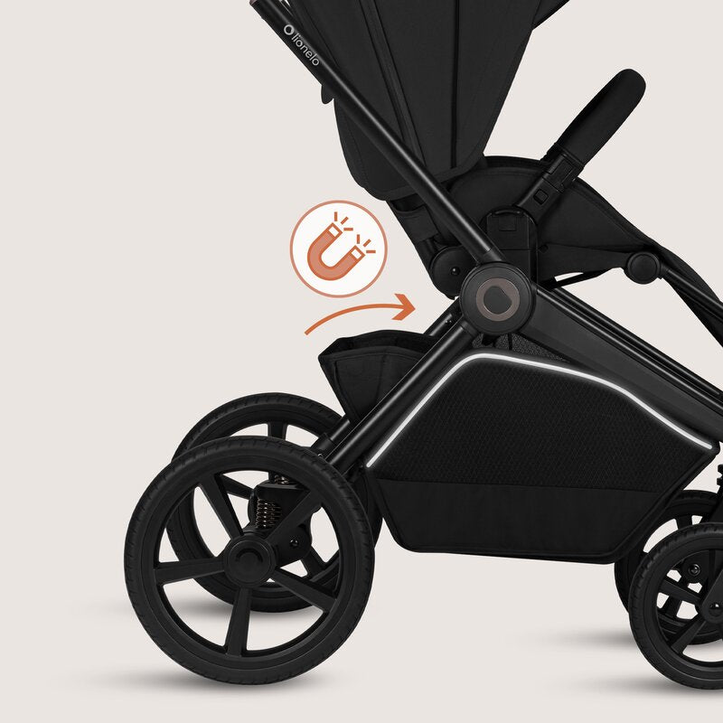 Carucior 3 in 1, Lionelo, Freya, Cu scoica ADAC, Landou si salteluta ventilate, Pliabil, Reglare spatar in 3 pozitii, Suport de picioare in 4 pozitii, Maner reglabil in 3 pozitii, Sustine 22 kg, Cu accesorii, 0 luni+, Negru