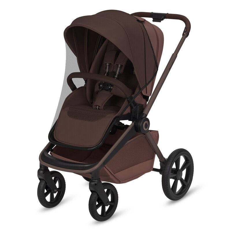 Carucior 3 in 1, Lionelo, Freya, Cu scoica ADAC, Landou si salteluta ventilate, Pliabil, Reglare spatar in 3 pozitii, Suport de picioare in 4 pozitii, Maner reglabil in 3 pozitii, Sustine 22 kg, Cu accesorii, 0 luni+, Maro