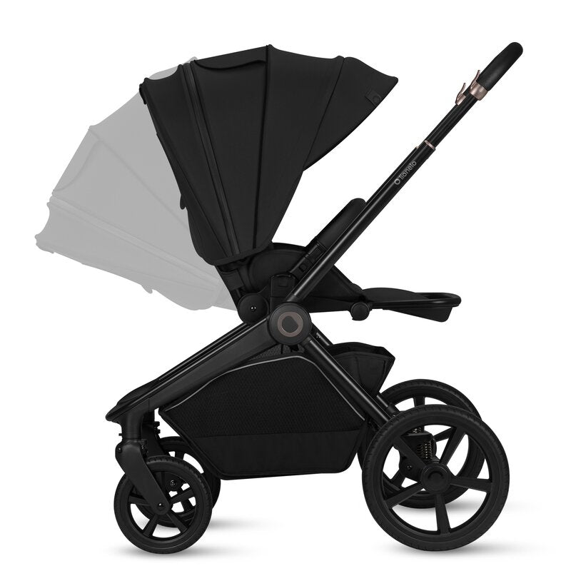 Carucior 3 in 1, Lionelo, Freya, Cu scoica ADAC, Landou si salteluta ventilate, Pliabil, Reglare spatar in 3 pozitii, Suport de picioare in 4 pozitii, Maner reglabil in 3 pozitii, Sustine 22 kg, Cu accesorii, 0 luni+, Negru