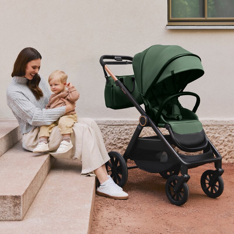 Carucior 3 in 1, Lionelo, Layla, Pana la 22 kg, Cadru aluminiu, Cu landou intarit si salteluta din spuma AirDots, Cu scoica auto testata ADAC, Reversibil, Cu ventilatie 3D, Cu accesorii, EN1888-1, EN1888-2, EN1466, Bej