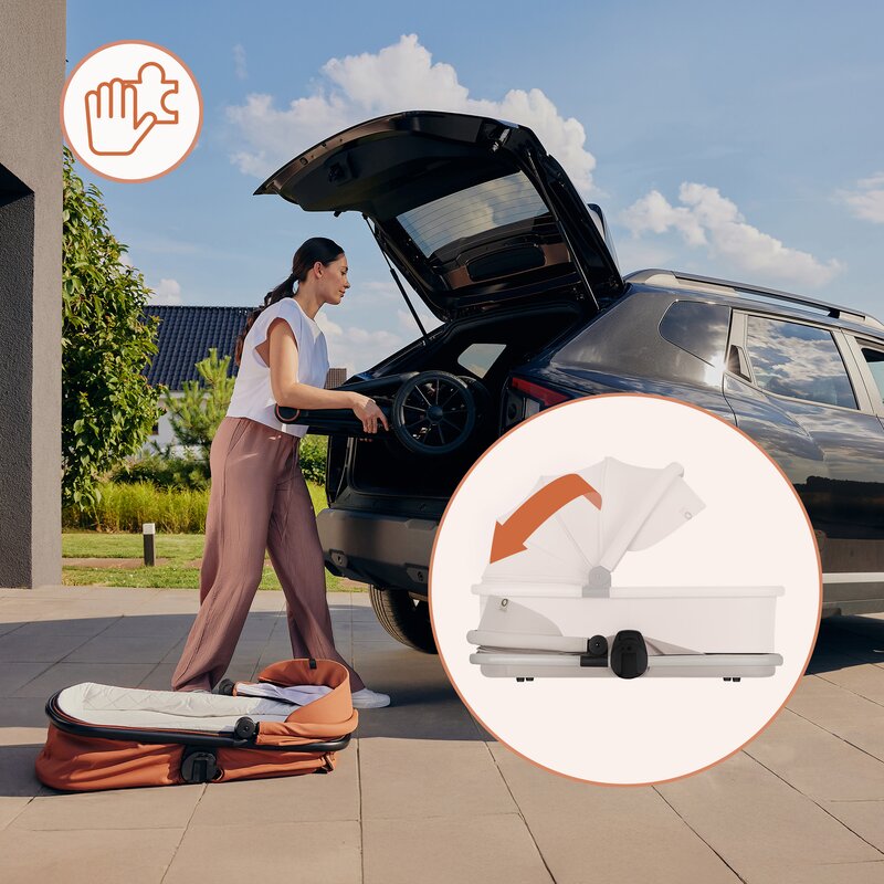 Carucior 3 in 1, Lionelo, Layla, Pana la 22 kg, Cadru aluminiu, Cu landou intarit si salteluta din spuma AirDots, Cu scoica auto testata ADAC, Reversibil, Cu ventilatie 3D, Cu accesorii, EN1888-1, EN1888-2, EN1466, Bej