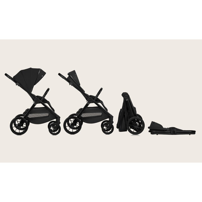 Carucior 3 in 1, Lionelo, Layla, Pana la 22 kg, Cadru aluminiu, Cu landou intarit si salteluta din spuma AirDots, Cu scoica auto testata ADAC, Reversibil, Cu ventilatie 3D, Cu accesorii, EN1888-1, EN1888-2, EN1466, Negru