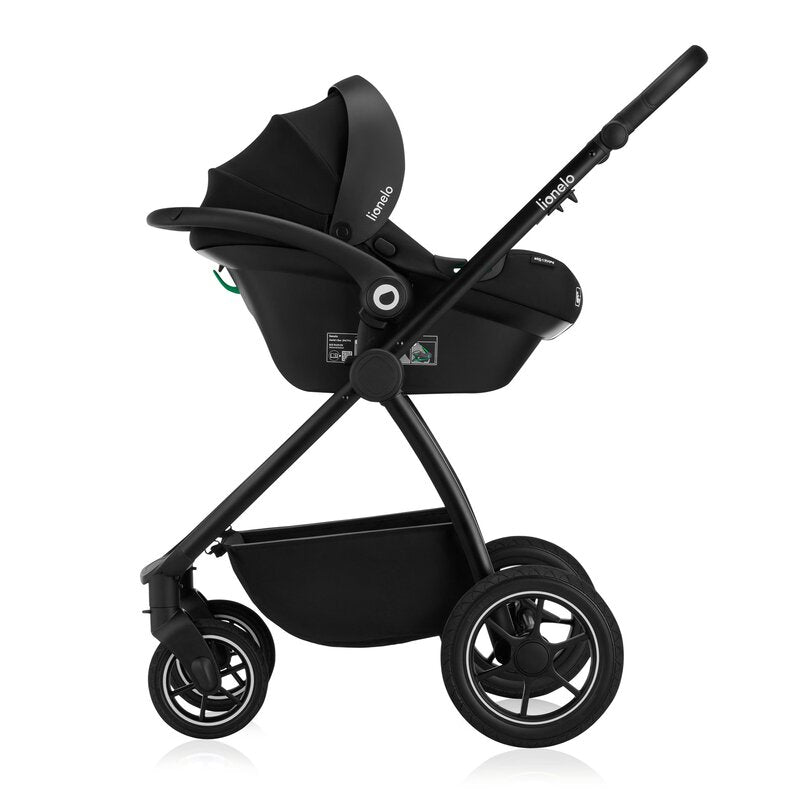 Carucior 3 in 1, Lionelo, Meril, Cu landou de dimensiune XL, Reversibil, Cu scoica auto testata ADAC, Cu accesorii, Pana la 22 kg, Conform cu EN1888-1 EN1888-2, EN1466, Bej