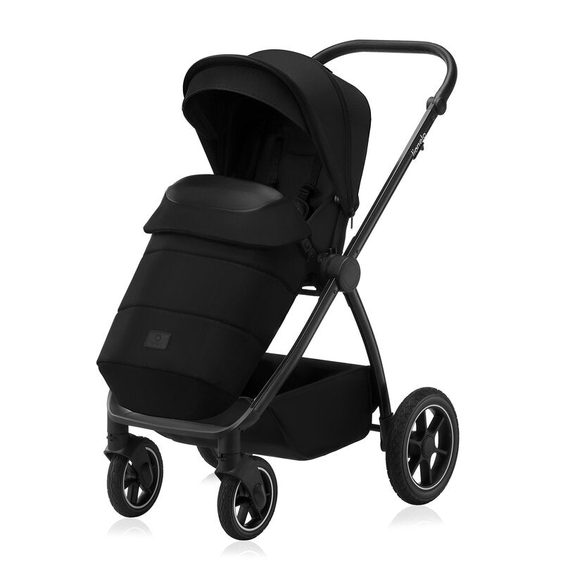 Carucior 3 in 1, Lionelo, Meril, Cu landou de dimensiune XL, Reversibil, Cu scoica auto testata ADAC, Cu accesorii, Pana la 22 kg, Conform cu EN1888-1 EN1888-2, EN1466, Negru
