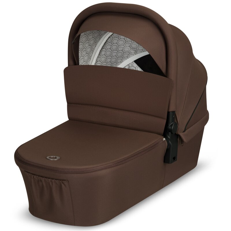 Carucior 3 in 1, Lionelo, Mika Plus, Cadru din aluminiu, Cu landou intarit si salteluta moale, Cu scoica auto testata ADAC, Reversibil, Cu sistem de ventilatie 3D, Cu accesorii, Pana la 22 kg, EN1888-1 EN1888-2 EN1466 ECE R129, Mocha Mousse