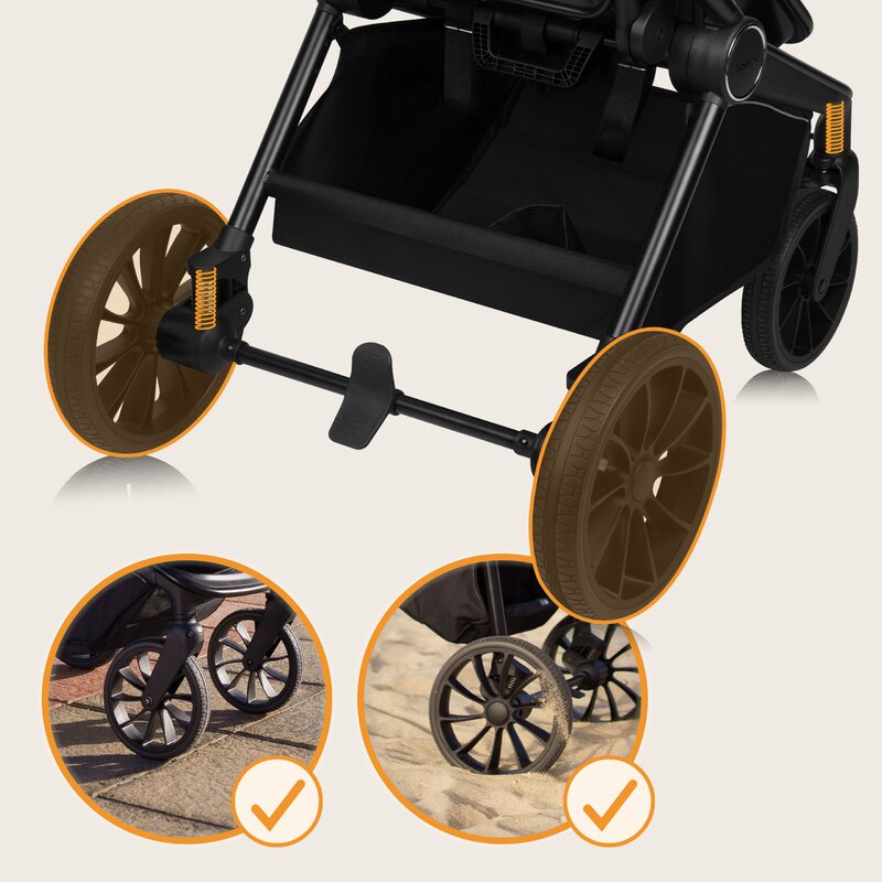 Carucior 3 in 1, Lionelo, Mika Plus, Cadru din aluminiu, Cu landou intarit si salteluta moale, Cu scoica auto testata ADAC, Reversibil, Cu sistem de ventilatie 3D, Cu accesorii, Pana la 22 kg, EN1888-1 EN1888-2 EN1466 ECE R129, Gri