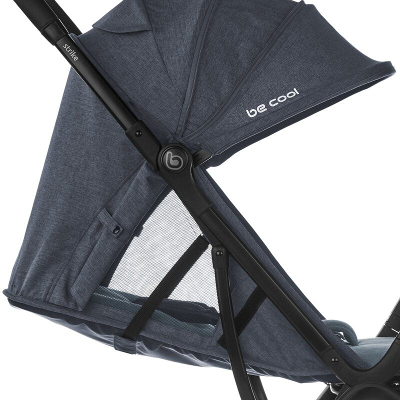Carucior sport, Be Cool, Strike, Cu pliere automata, Roti cu suspensii, De la nastere pana la 22 Kg, 6.88 Kg, Be Azure