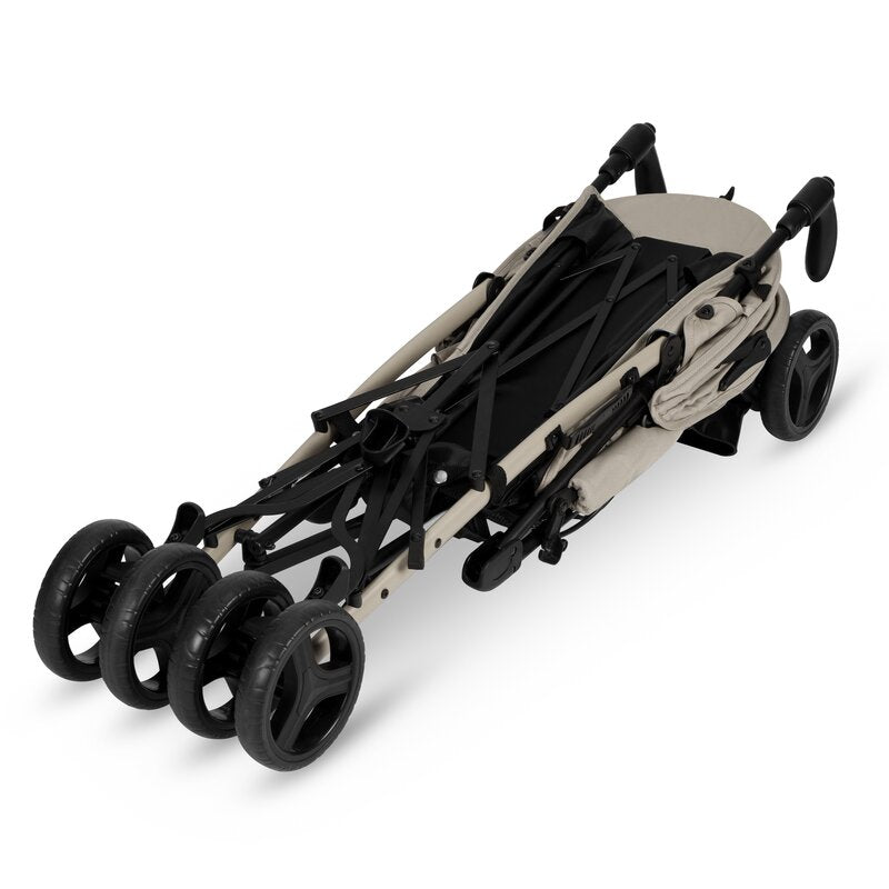 Carucior sport compact, Lionelo, Irma, Spatar ajustabil in 4 pozitii, Suport picioare reglabil, Manere rotative, Pliere tip umbrela, 6- 36 luni, Pana la 15 kg, Conform cu EN1888-1:2018, Bej
