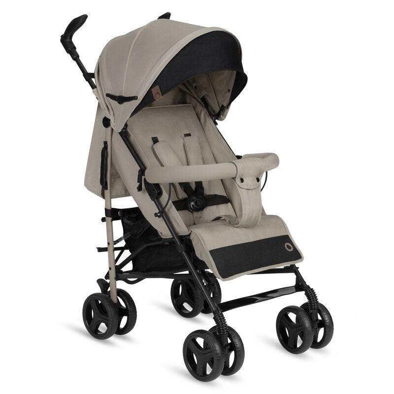Carucior sport compact, Lionelo, Irma, Spatar ajustabil in 4 pozitii, Suport picioare reglabil, Manere rotative, Pliere tip umbrela, 6- 36 luni, Pana la 15 kg, Conform cu EN1888-1:2018, Bej