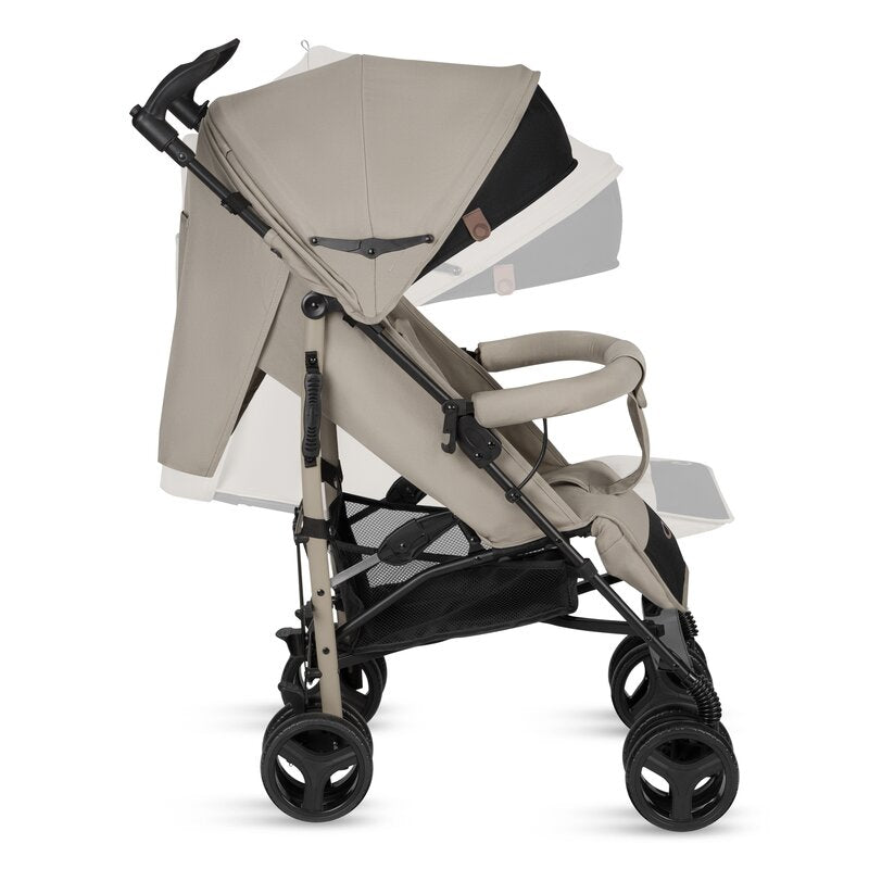 Carucior sport compact, Lionelo, Irma, Spatar ajustabil in 4 pozitii, Suport picioare reglabil, Manere rotative, Pliere tip umbrela, 6- 36 luni, Pana la 15 kg, Conform cu EN1888-1:2018, Bej