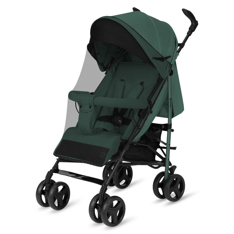 Carucior sport compact, Lionelo, Irma, Spatar ajustabil in 4 pozitii, Suport picioare reglabil, Manere rotative, Pliere tip umbrela, 6- 36 luni, Pana la 15 kg, Conform cu EN1888-1:2018, Verde smarald