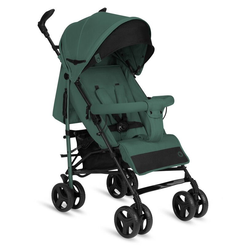 Carucior sport compact, Lionelo, Irma, Spatar ajustabil in 4 pozitii, Suport picioare reglabil, Manere rotative, Pliere tip umbrela, 6- 36 luni, Pana la 15 kg, Conform cu EN1888-1:2018, Verde smarald