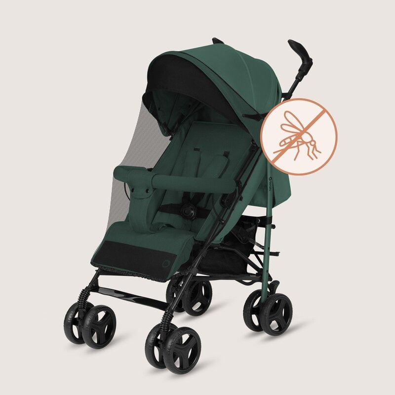 Carucior sport compact, Lionelo, Irma, Spatar ajustabil in 4 pozitii, Suport picioare reglabil, Manere rotative, Pliere tip umbrela, 6- 36 luni, Pana la 15 kg, Conform cu EN1888-1:2018, Verde smarald