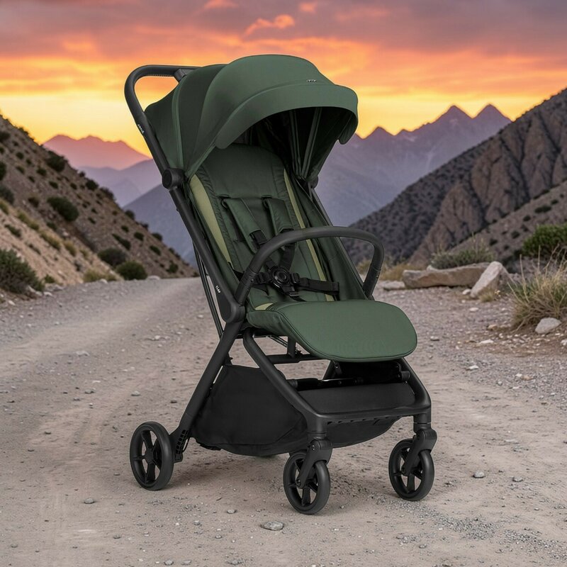 Carucior sport, Jane, Clap 3, Sistem compact de pliere, Cadru din aluminium, De la nastere pana la 26Kg, Conform cu standardul european EN 1888-2:2018+A1:2023, Botanic