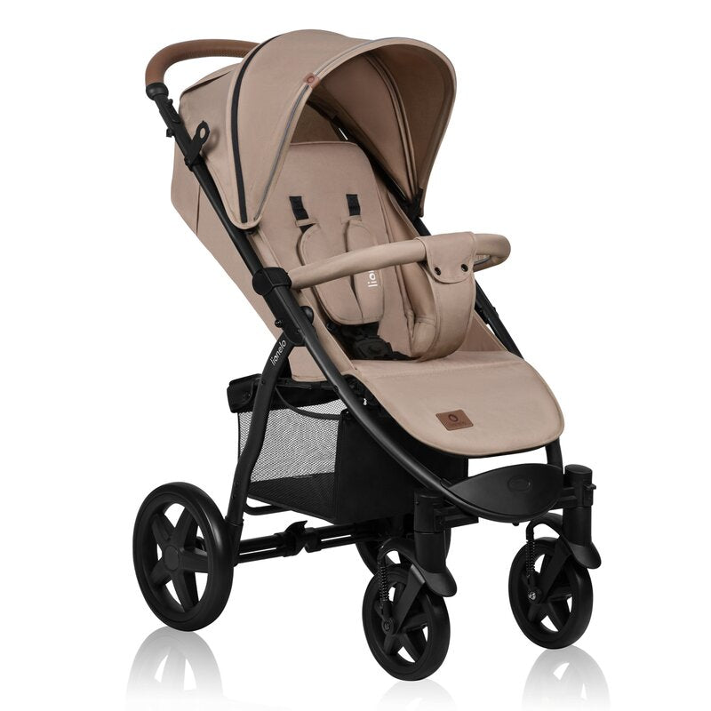 Carucior sport, Lionelo, Annet Plus, De la nastere, Cu accesorii si capotina XXL reglabila, 0 - 22 Kg, Conform cu standardele europene de securitate EN1888-1 si EN1888-2, Bej
