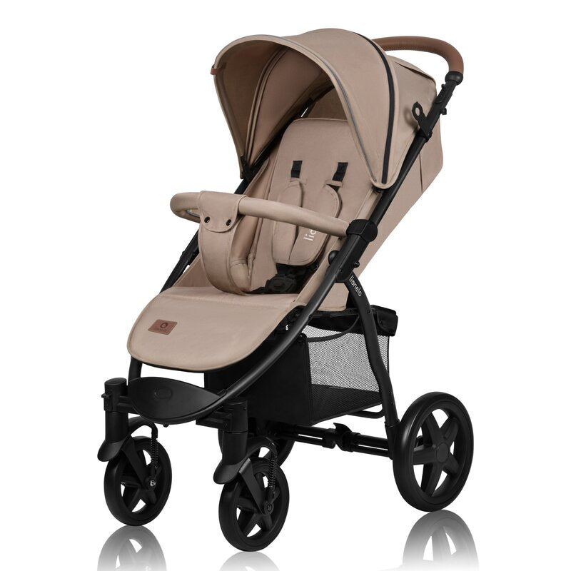 Carucior sport, Lionelo, Annet Plus, De la nastere, Cu accesorii si capotina XXL reglabila, 0 - 22 Kg, Conform cu standardele europene de securitate EN1888-1 si EN1888-2, Bej