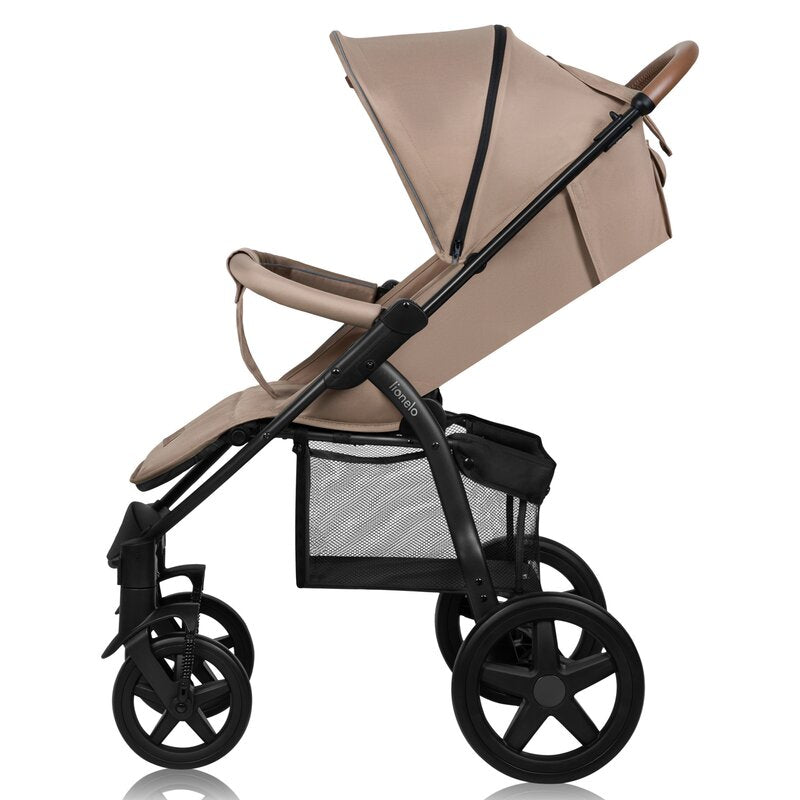 Carucior sport, Lionelo, Annet Plus, De la nastere, Cu accesorii si capotina XXL reglabila, 0 - 22 Kg, Conform cu standardele europene de securitate EN1888-1 si EN1888-2, Bej