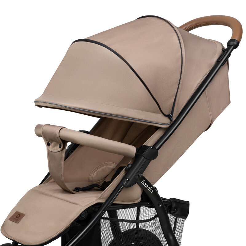Carucior sport, Lionelo, Annet Plus, De la nastere, Cu accesorii si capotina XXL reglabila, 0 - 22 Kg, Conform cu standardele europene de securitate EN1888-1 si EN1888-2, Bej