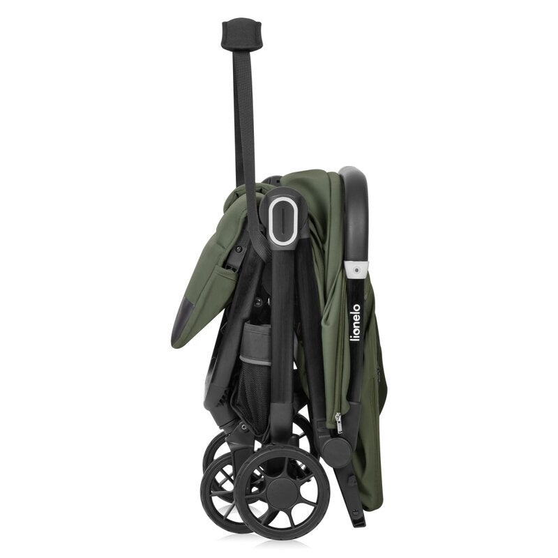Carucior sport, Lionelo, Bess, Sustine 22 kg, 6 luni+, Capotina impermeabila si protectie SPF 50+, Include suport sticla, Pliere cu o singura mana, Maner pentru transport, Verde