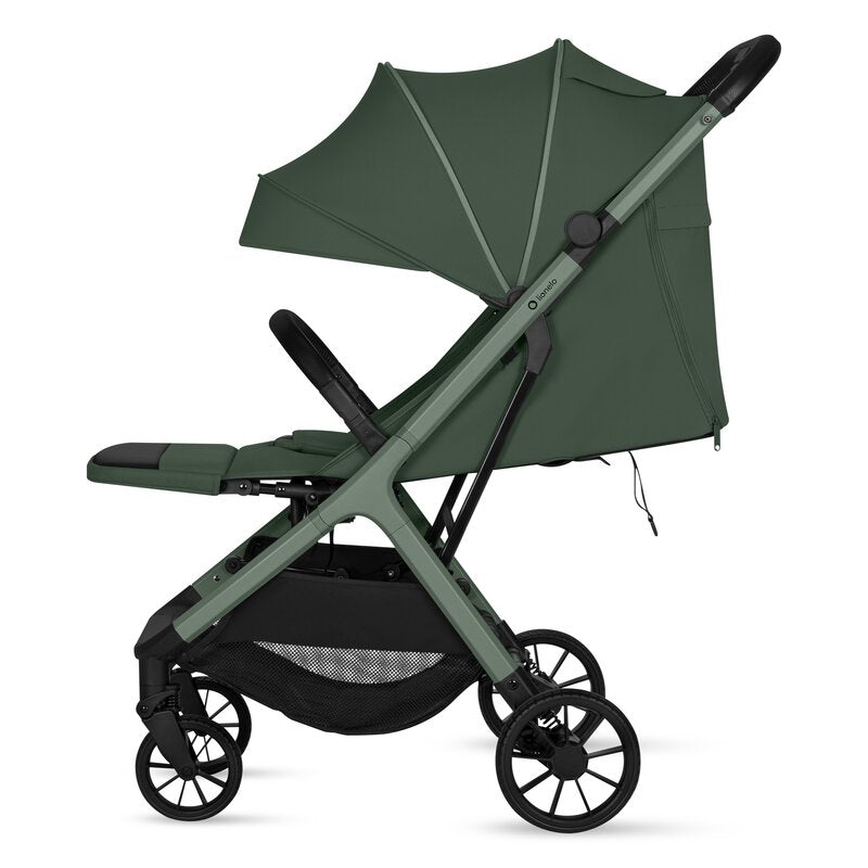 Carucior sport, Lionelo, Cloe Plus, Cu accesorii, Cadru din aluminiu, Pana la 22 kg, Usor, Pliere compacta pentru avion, cu o singura mana, Ideal pentru toate tipurile de suprafete, 6 luni+, Verde