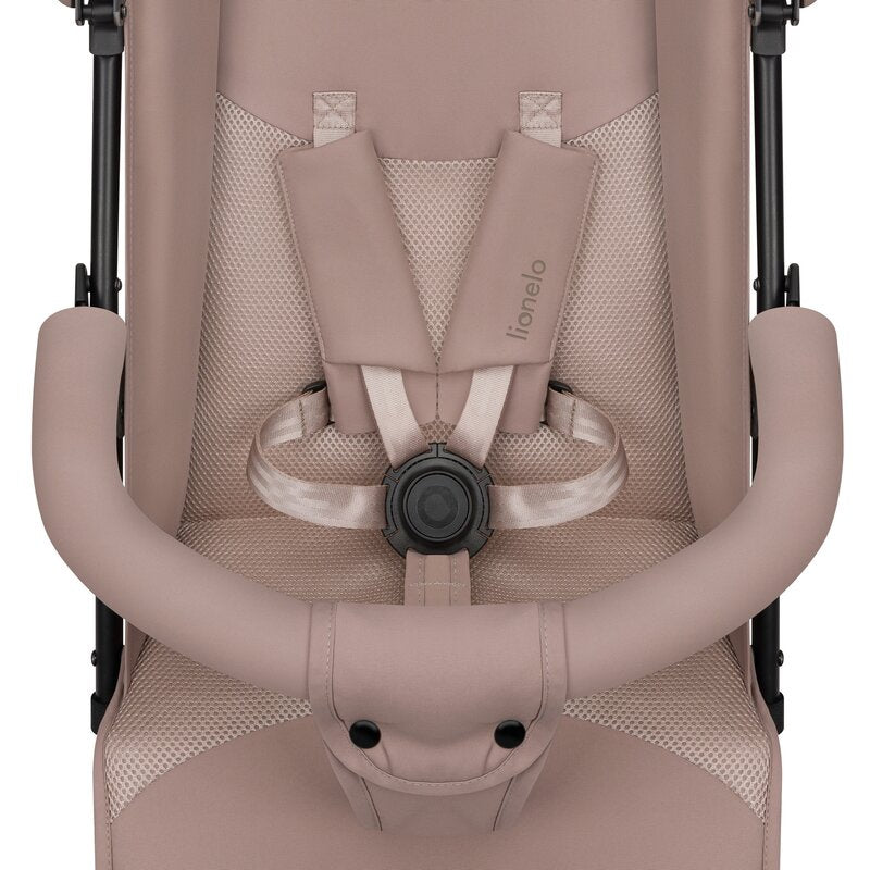Carucior sport, Lionelo, Elia, Cu plasa de tantari, Suport de picioare reglabil, Spatar ajustabil in 4 pozitii, Capotina XXL, Pliere tip umbrela, Capacitate 15 kg, 6 luni+, EN 1888, Bej Taupe