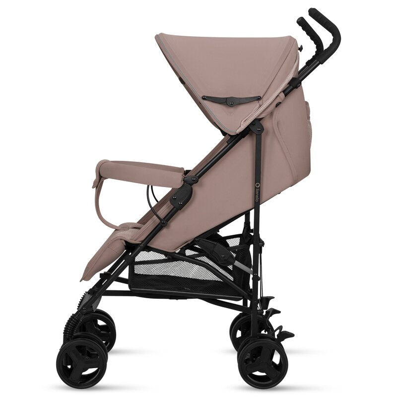 Carucior sport, Lionelo, Elia, Cu plasa de tantari, Suport de picioare reglabil, Spatar ajustabil in 4 pozitii, Capotina XXL, Pliere tip umbrela, Capacitate 15 kg, 6 luni+, EN 1888, Bej Taupe