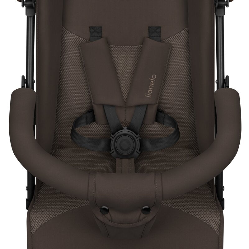 Carucior sport, Lionelo, Elia, Cu plasa de tantari, Suport de picioare reglabil, Spatar ajustabil in 4 pozitii, Capotina XXL, Pliere tip umbrela, Capacitate 15 kg, 6 luni+, EN 1888, Maro