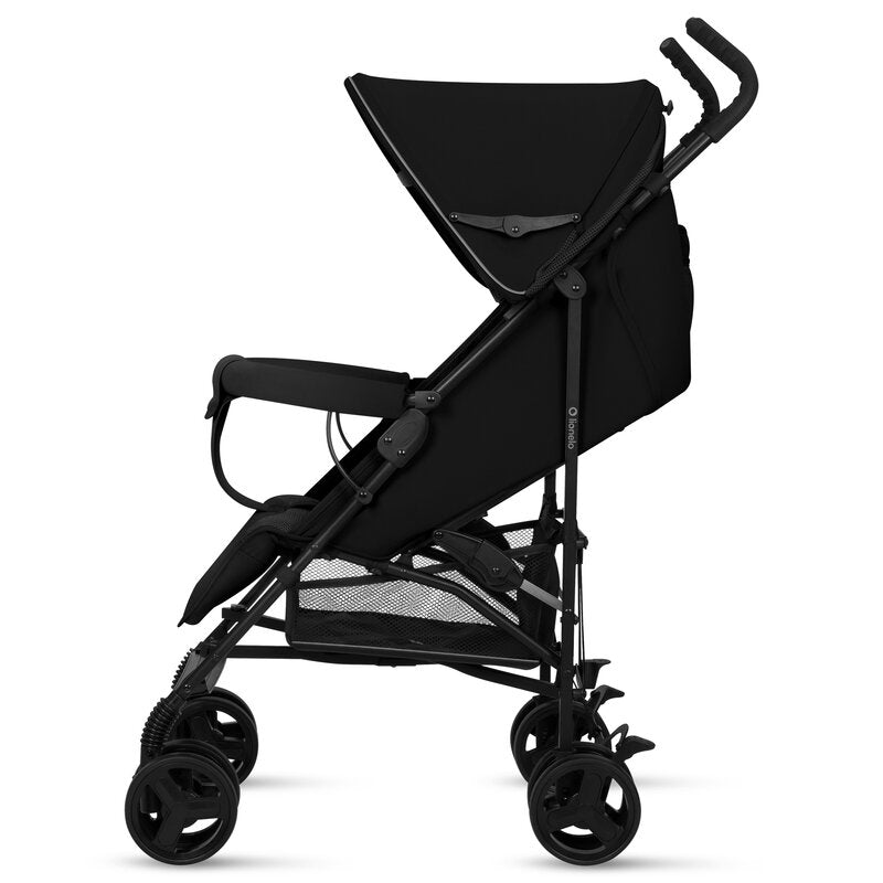 Carucior sport, Lionelo, Elia, Cu plasa de tantari, Suport de picioare reglabil, Spatar ajustabil in 4 pozitii, Capotina XXL, Pliere tip umbrela, Capacitate 15 kg, 6 luni+, EN 1888, Negru