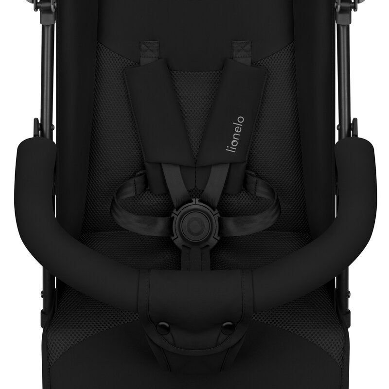 Carucior sport, Lionelo, Elia, Cu plasa de tantari, Suport de picioare reglabil, Spatar ajustabil in 4 pozitii, Capotina XXL, Pliere tip umbrela, Capacitate 15 kg, 6 luni+, EN 1888, Negru