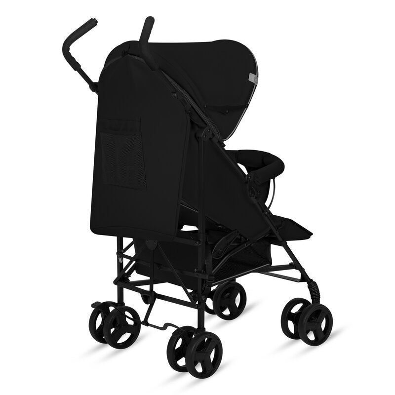 Carucior sport, Lionelo, Elia, Cu plasa de tantari, Suport de picioare reglabil, Spatar ajustabil in 4 pozitii, Capotina XXL, Pliere tip umbrela, Capacitate 15 kg, 6 luni+, EN 1888, Negru