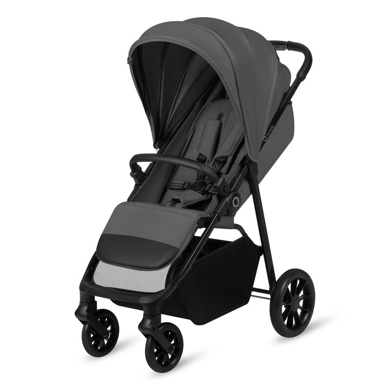 Carucior sport, Lionelo, Emerald, Pliere cu o mana, Copertina XXL UPF50+, Spatar reglabil, Suspensie completa, Roti EVA, 6- 48 luni, Pana la 22 kg, Gri