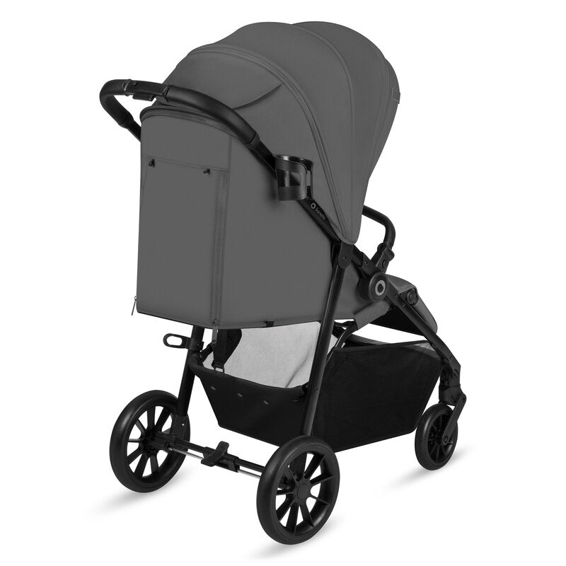 Carucior sport, Lionelo, Emerald, Pliere cu o mana, Copertina XXL UPF50+, Spatar reglabil, Suspensie completa, Roti EVA, 6- 48 luni, Pana la 22 kg, Gri