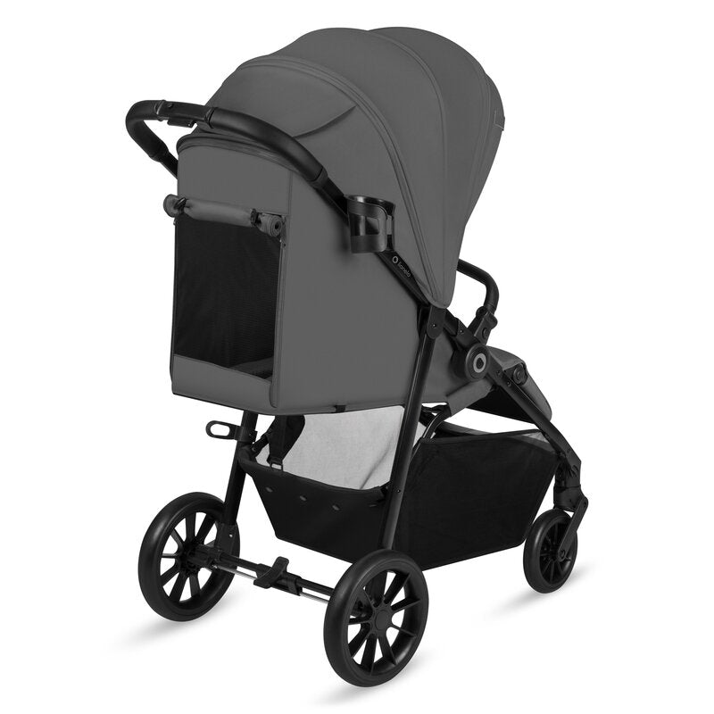 Carucior sport, Lionelo, Emerald, Pliere cu o mana, Copertina XXL UPF50+, Spatar reglabil, Suspensie completa, Roti EVA, 6- 48 luni, Pana la 22 kg, Gri