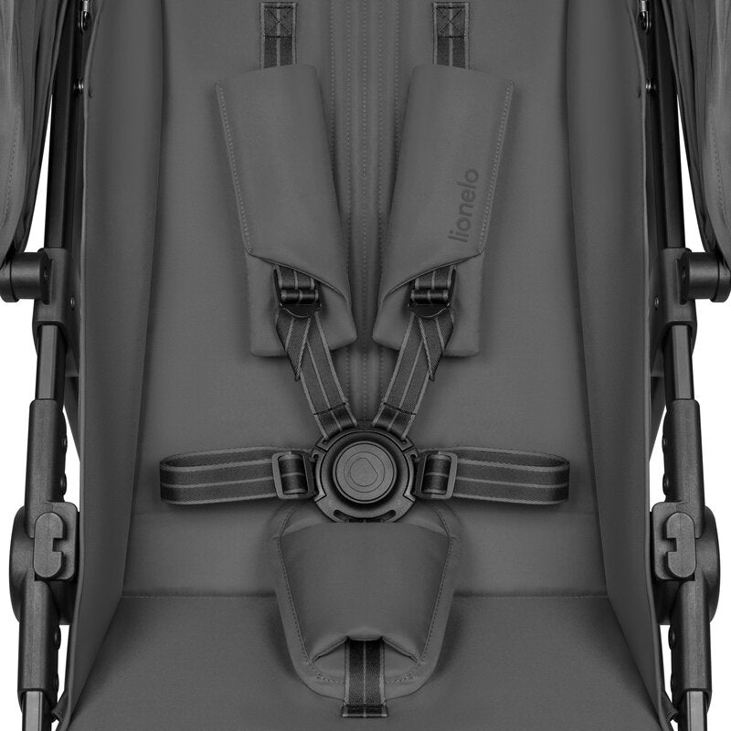 Carucior sport, Lionelo, Emerald, Pliere cu o mana, Copertina XXL UPF50+, Spatar reglabil, Suspensie completa, Roti EVA, 6- 48 luni, Pana la 22 kg, Gri
