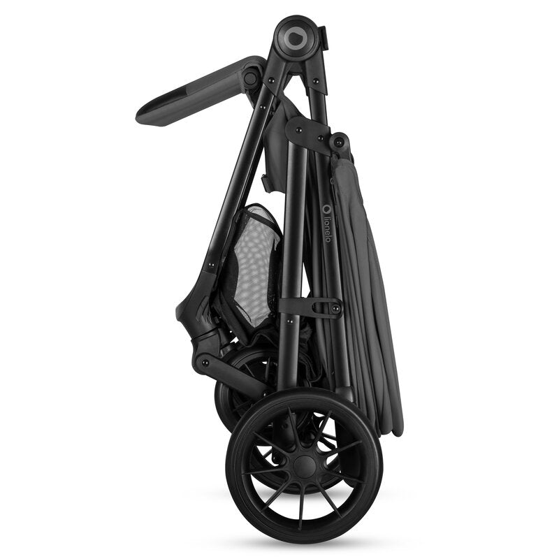 Carucior sport, Lionelo, Emerald, Pliere cu o mana, Copertina XXL UPF50+, Spatar reglabil, Suspensie completa, Roti EVA, 6- 48 luni, Pana la 22 kg, Gri