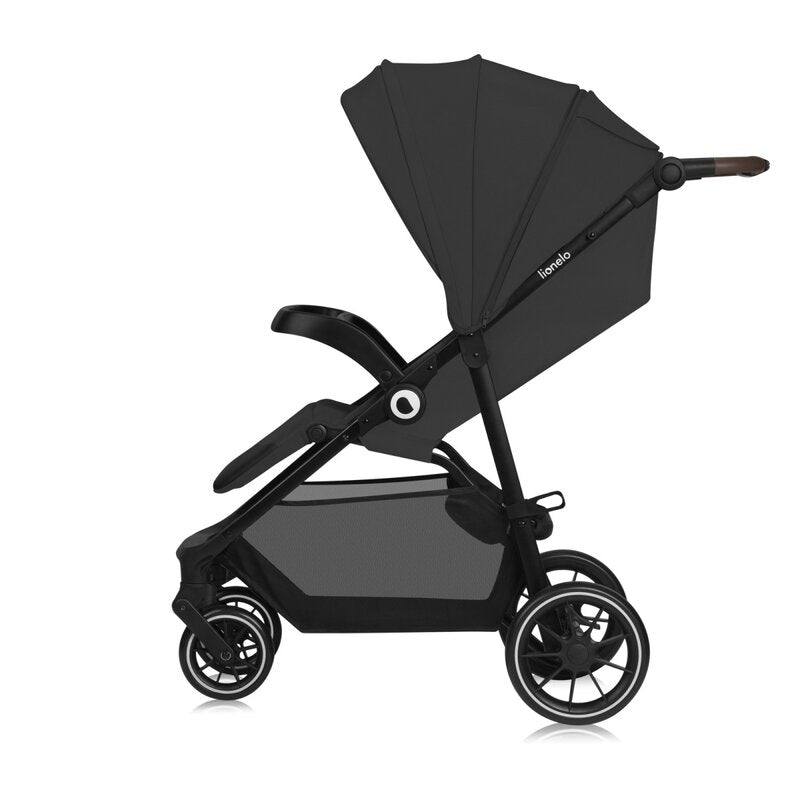 Carucior sport, Lionelo, Emma One, Cu tavita, Suport pahar, Plasa de tantari, Roti EVA, Maner reglabil, Pana la 22 kg, 6 luni+, Conform cu EN1888-1, Gri