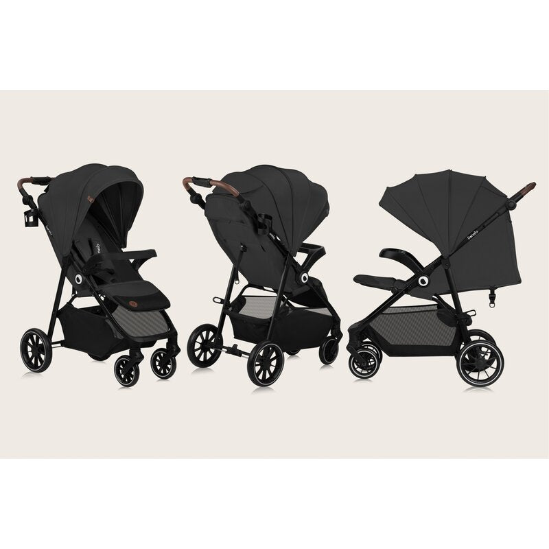 Carucior sport, Lionelo, Emma One, Cu tavita, Suport pahar, Plasa de tantari, Roti EVA, Maner reglabil, Pana la 22 kg, 6 luni+, Conform cu EN1888-1, Gri