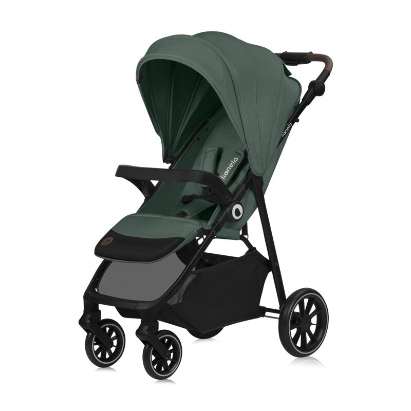 Carucior sport, Lionelo, Emma One, Cu tavita, Suport pahar, Plasa de tantari, Roti EVA, Maner reglabil, Pana la 22 kg, 6 luni+, Conform cu EN1888-1, Verde