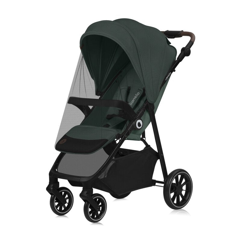 Carucior sport, Lionelo, Emma One, Cu tavita, Suport pahar, Plasa de tantari, Roti EVA, Maner reglabil, Pana la 22 kg, 6 luni+, Conform cu EN1888-1, Verde