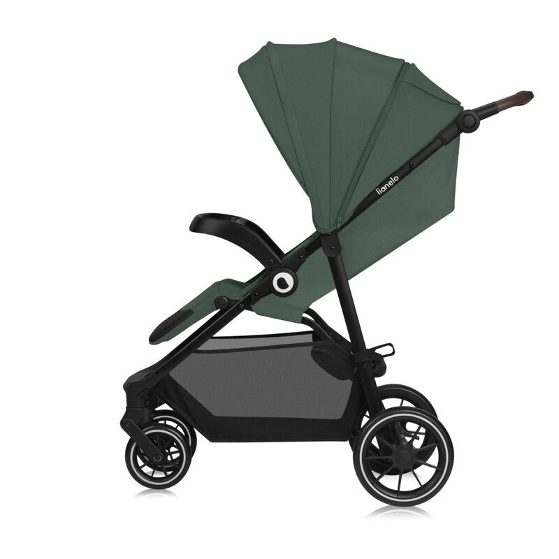 Carucior sport, Lionelo, Emma One, Cu tavita, Suport pahar, Plasa de tantari, Roti EVA, Maner reglabil, Pana la 22 kg, 6 luni+, Conform cu EN1888-1, Verde