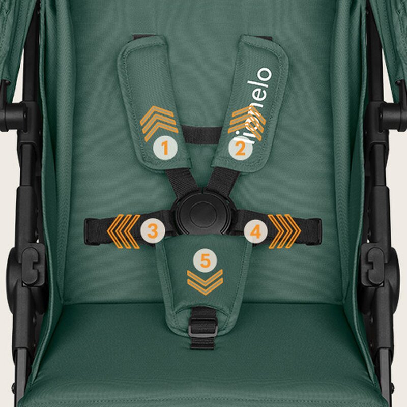 Carucior sport, Lionelo, Emma One, Cu tavita, Suport pahar, Plasa de tantari, Roti EVA, Maner reglabil, Pana la 22 kg, 6 luni+, Conform cu EN1888-1, Verde