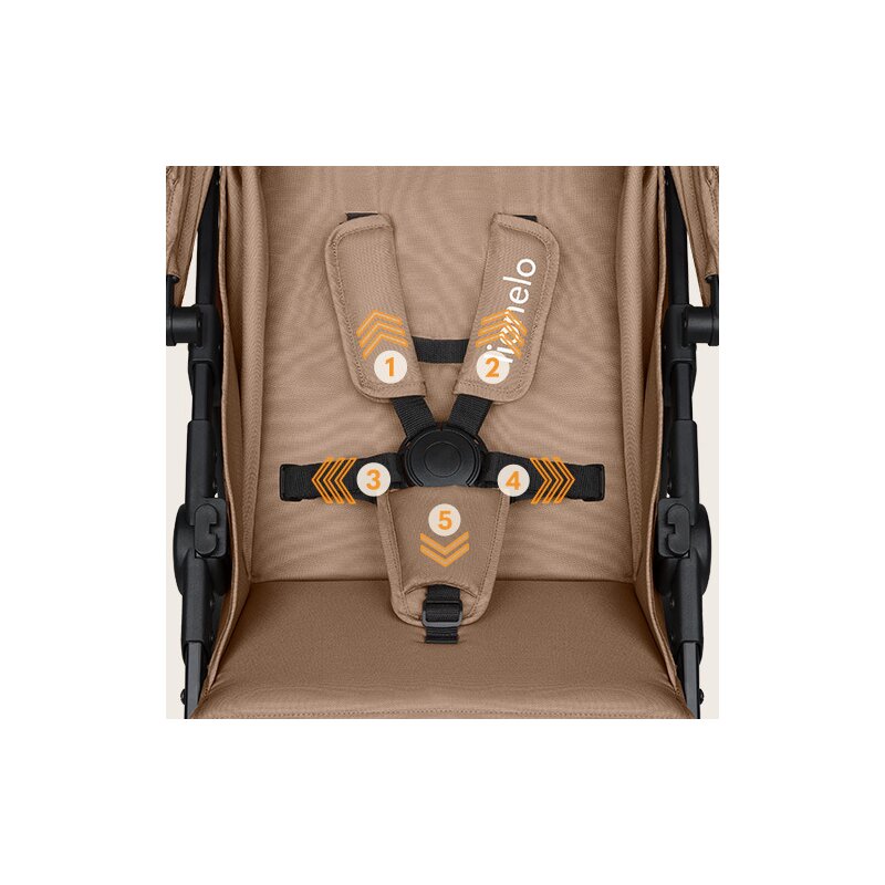 Carucior sport, Lionelo, Emma One, Cu tavita, Suport pahar, Plasa de tantari, Roti EVA, Maner reglabil, Pana la 22 kg, 6 luni+, Conform cu EN1888-1, Bej