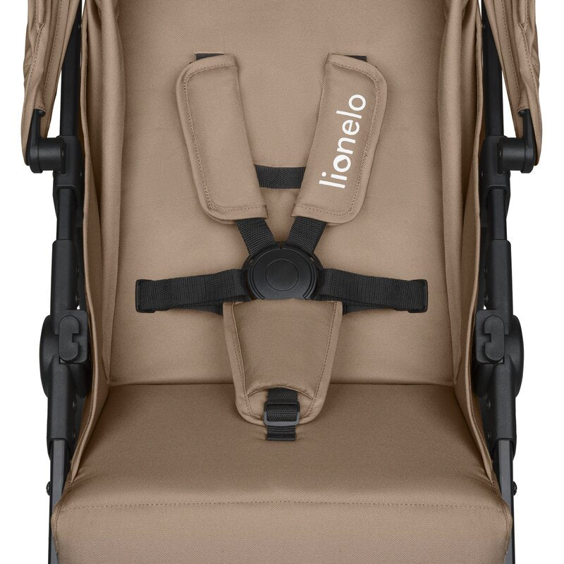 Carucior sport, Lionelo, Emma One, Cu tavita, Suport pahar, Plasa de tantari, Roti EVA, Maner reglabil, Pana la 22 kg, 6 luni+, Conform cu EN1888-1, Bej