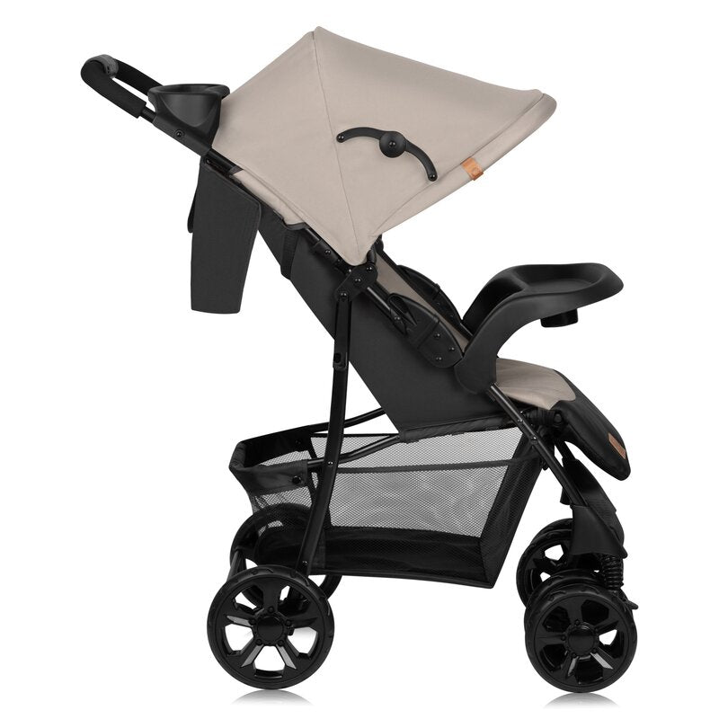 Carucior sport, Lionelo, Emma Plus, Cu tavita, 2 Suporturi pentru pahar, Geanta accesorii, Conform cu standardul european de securitate EN1888-1, Bej