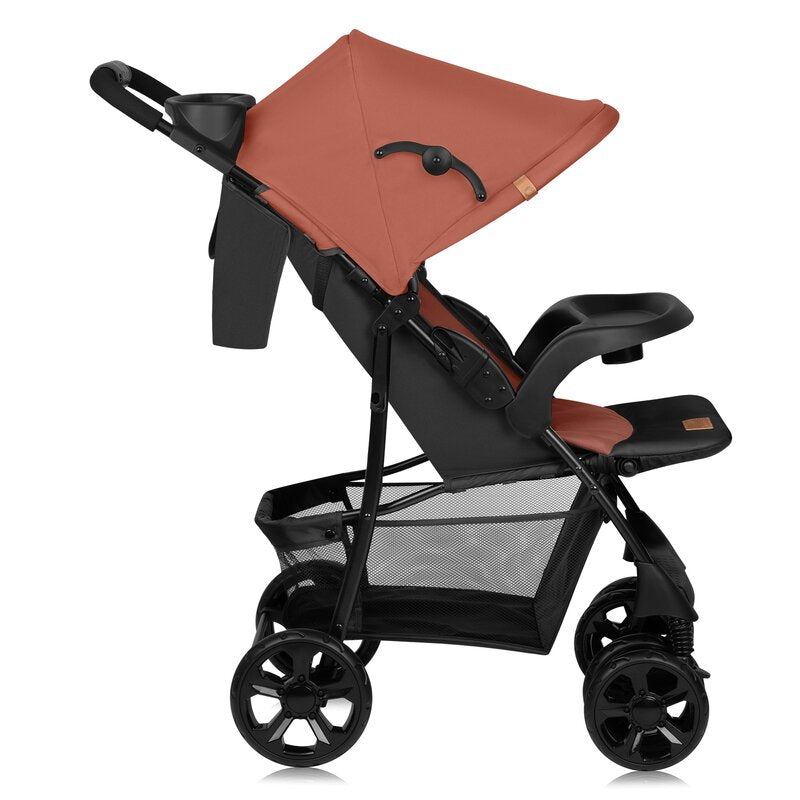 Carucior sport, Lionelo, Emma Plus, Cu tavita, 2 Suporturi pentru pahar, Geanta accesorii, Conform cu standardul european de securitate EN1888-1, Roz