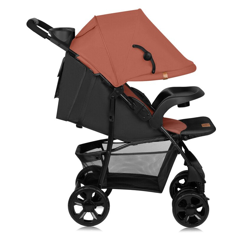 Carucior sport, Lionelo, Emma Plus, Cu tavita, 2 Suporturi pentru pahar, Geanta accesorii, Conform cu standardul european de securitate EN1888-1, Roz